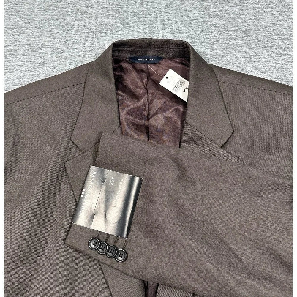 Banana Republic Blazer Mens Size 46R Brown Wool  Two Button City Jacket NEW